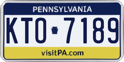 PA license plate KTO7189