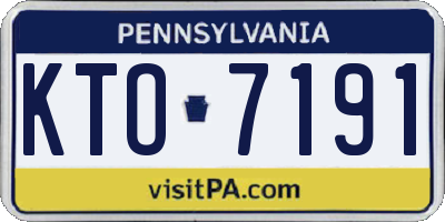 PA license plate KTO7191