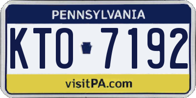 PA license plate KTO7192