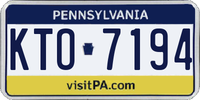 PA license plate KTO7194