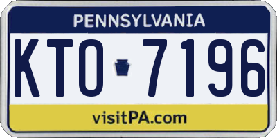 PA license plate KTO7196
