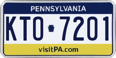 PA license plate KTO7201