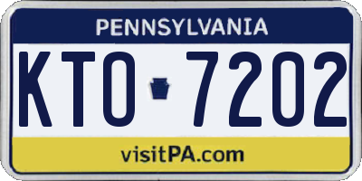 PA license plate KTO7202