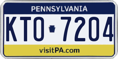 PA license plate KTO7204