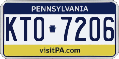 PA license plate KTO7206