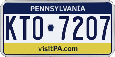 PA license plate KTO7207