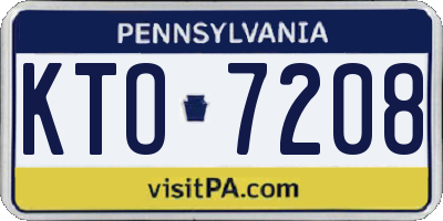 PA license plate KTO7208