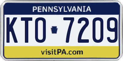 PA license plate KTO7209
