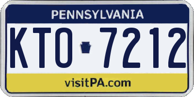 PA license plate KTO7212