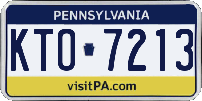 PA license plate KTO7213
