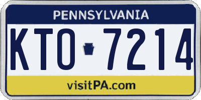 PA license plate KTO7214