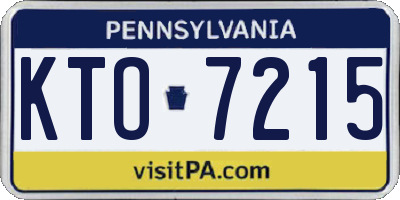 PA license plate KTO7215