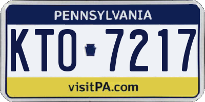 PA license plate KTO7217