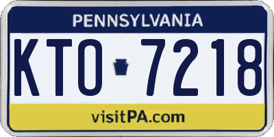 PA license plate KTO7218