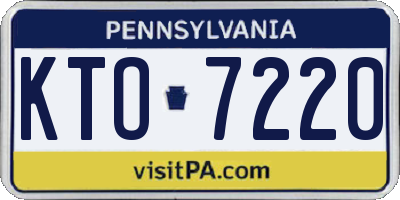 PA license plate KTO7220