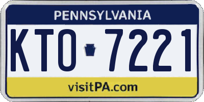 PA license plate KTO7221