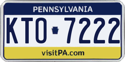 PA license plate KTO7222