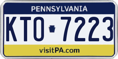 PA license plate KTO7223