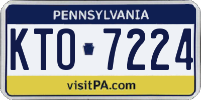 PA license plate KTO7224