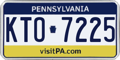 PA license plate KTO7225