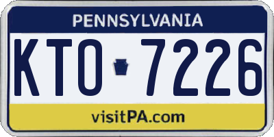 PA license plate KTO7226