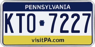 PA license plate KTO7227