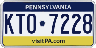 PA license plate KTO7228