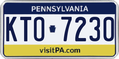 PA license plate KTO7230