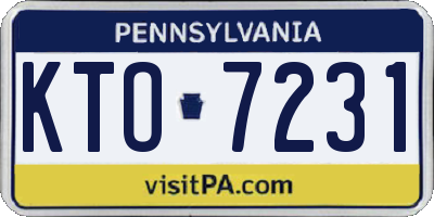 PA license plate KTO7231