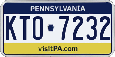 PA license plate KTO7232