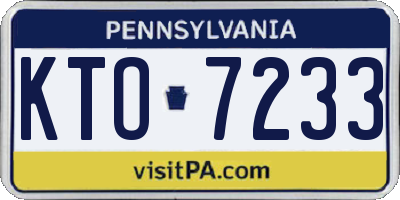 PA license plate KTO7233