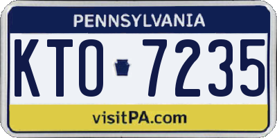 PA license plate KTO7235