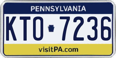 PA license plate KTO7236