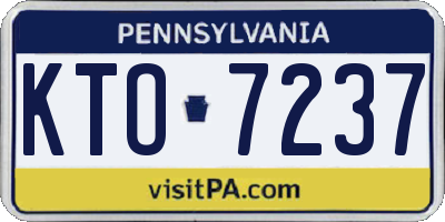 PA license plate KTO7237