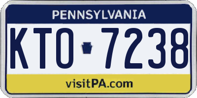 PA license plate KTO7238