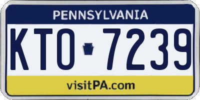 PA license plate KTO7239