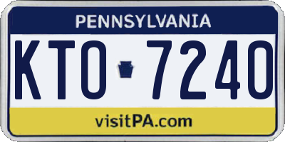 PA license plate KTO7240
