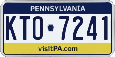 PA license plate KTO7241