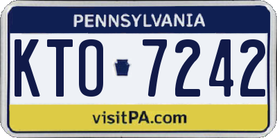 PA license plate KTO7242