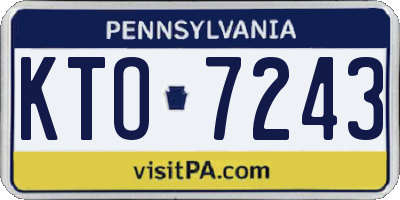 PA license plate KTO7243