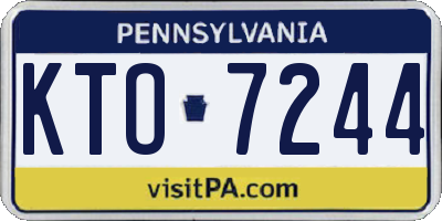 PA license plate KTO7244
