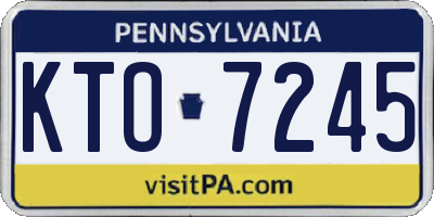 PA license plate KTO7245