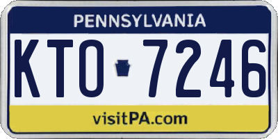 PA license plate KTO7246