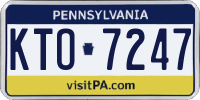 PA license plate KTO7247