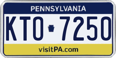 PA license plate KTO7250