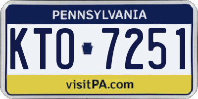 PA license plate KTO7251