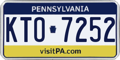 PA license plate KTO7252