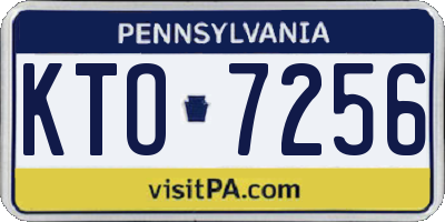 PA license plate KTO7256