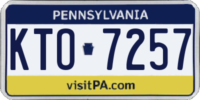 PA license plate KTO7257