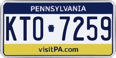 PA license plate KTO7259